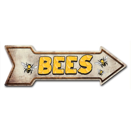 Signmission Bees Arrow Decal Funny Home Decor 36in Wide D-A-12-999945